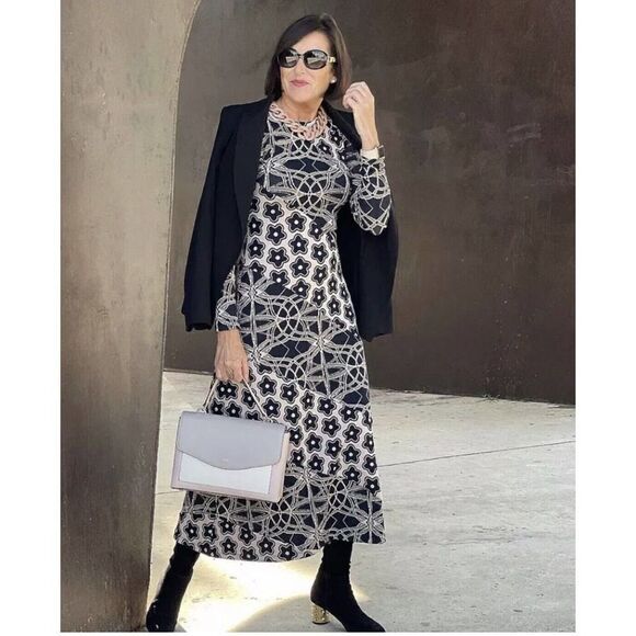 ZARA LONG JACQUARD DRESS OPEN BACK PRINTED NEW - Picture 2 of 8